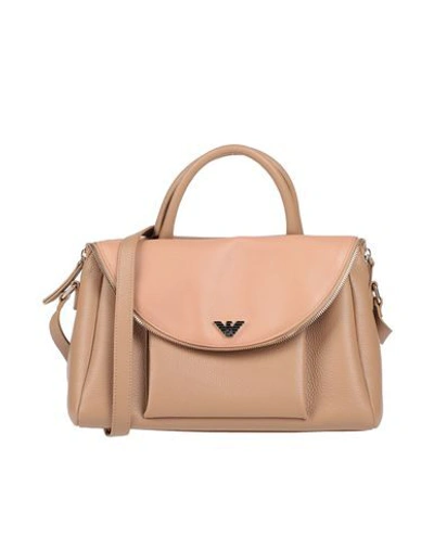 Shop Emporio Armani Handbag In Camel