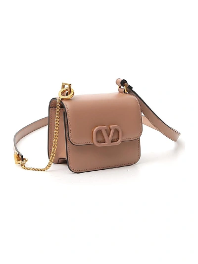 Shop Valentino Vsling Mini Shoulder Bag In Brown