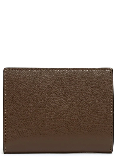 Shop Fendi Logo Plaque Wallet In Brown