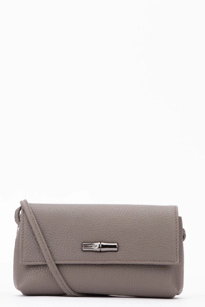 Shop Longchamp Roseau Shoulder Bags In Grey