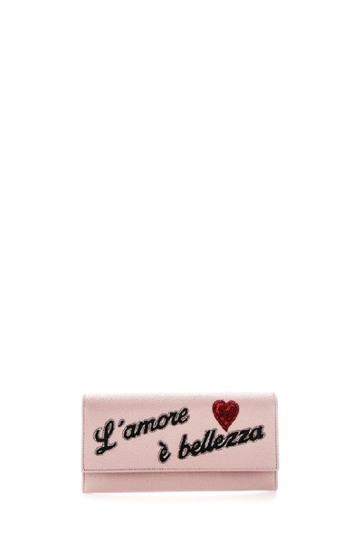 Shop Dolce & Gabbana L'amore Wallet In Pink