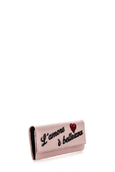 Shop Dolce & Gabbana L'amore Wallet In Pink