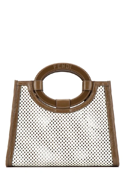 Shop Fendi Mini Runaway Perforated Logo Patch Shoulder Bag In Multi