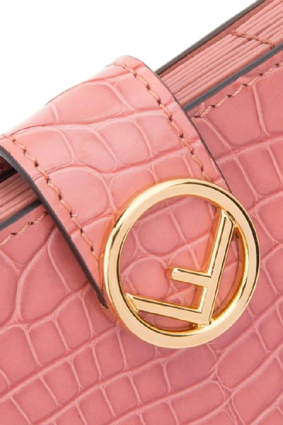 Shop Fendi Logo Card Holder In Pink
