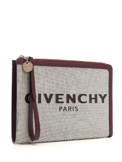 Shop Givenchy Logo Embroidered Clutch Bag In Multi