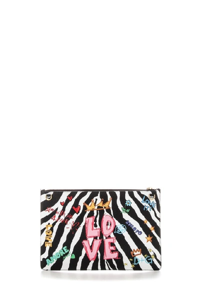 Shop Dolce & Gabbana Zebra Print Clutch Bag In Multi