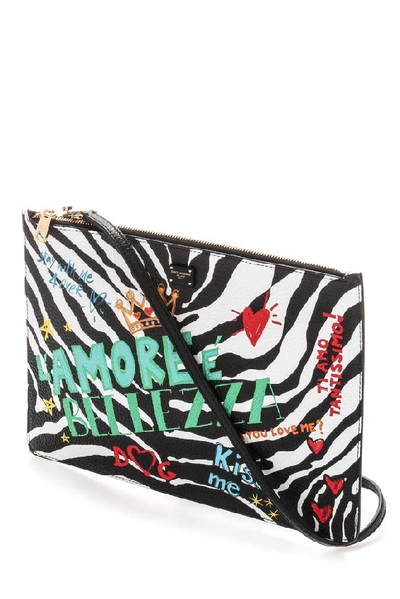 Shop Dolce & Gabbana Zebra Print Clutch Bag In Multi