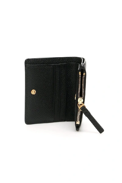Shop Tory Burch Mcgraw Mini Foldable Wallet In Black