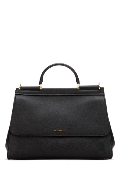 Shop Dolce & Gabbana Sicily Top Handle Tote Bag In Black