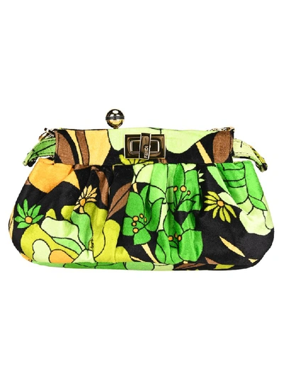 Shop Fendi Peekaboo Click Clutch Bag In Multi