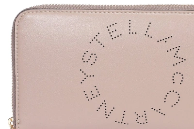 Shop Stella Mccartney Logo Continental Wallet In Beige