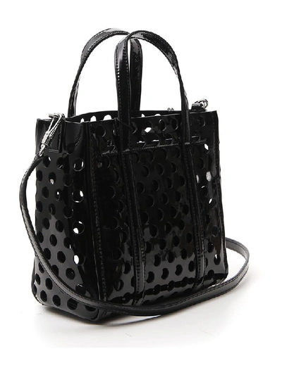 Shop Marc Jacobs The Perforated Mini Tag Tote Bag In Black