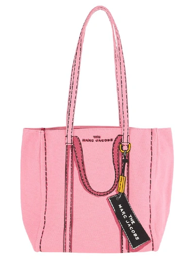 Shop Marc Jacobs The Trompe L'oeil Tag Tote Bag In Pink