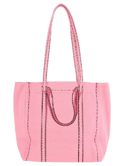 Shop Marc Jacobs The Trompe L'oeil Tag Tote Bag In Pink