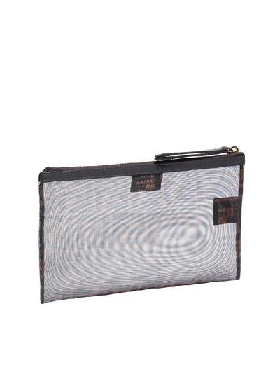 Shop Fendi Ff Zipped Clutch Bag In Multi