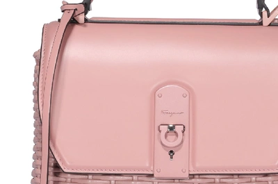 Shop Ferragamo Salvatore  Boxyz Top Handle Bag In Pink