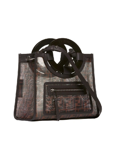 Shop Fendi Runaway Small Tote Bag In Brown