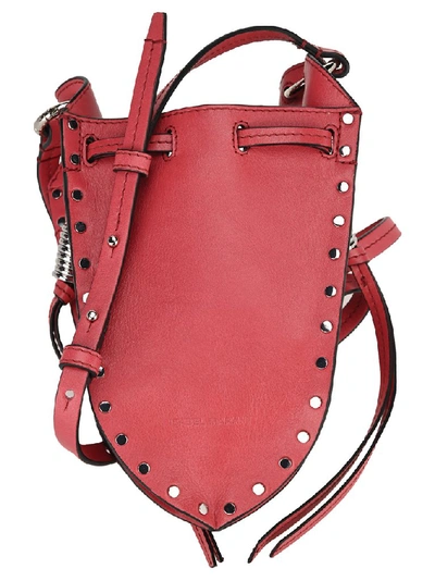 Shop Isabel Marant Studded Bucket Bag In Red
