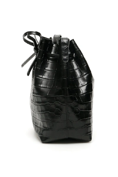 Shop Mansur Gavriel Mini Bucket Bag In Black