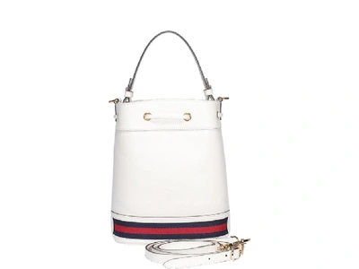 Shop Gucci Ophidia Bucket Bag In White