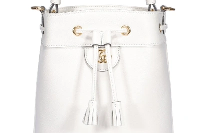 Shop Gucci Ophidia Bucket Bag In White