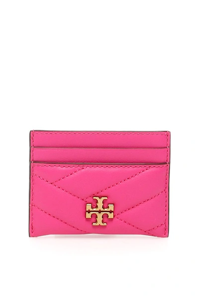 Shop Tory Burch Kira Chevron Card Holder In Pink