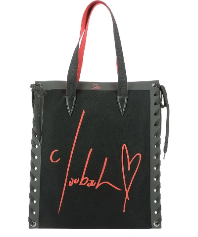 Shop Christian Louboutin Logo Tote Bag In Black