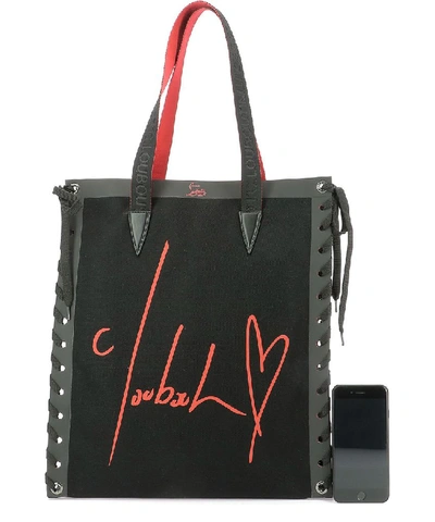 Shop Christian Louboutin Logo Tote Bag In Black