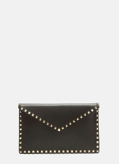 Shop Valentino Garavani Rockstud Envelope Pouch In Black