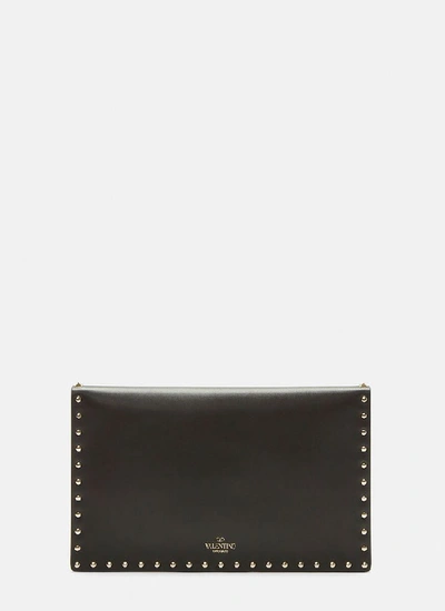 Shop Valentino Garavani Rockstud Envelope Pouch In Black