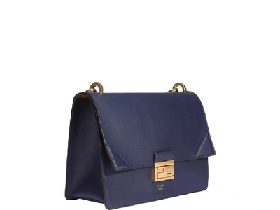 Shop Fendi Kan U Small Shoulder Bag In Blue