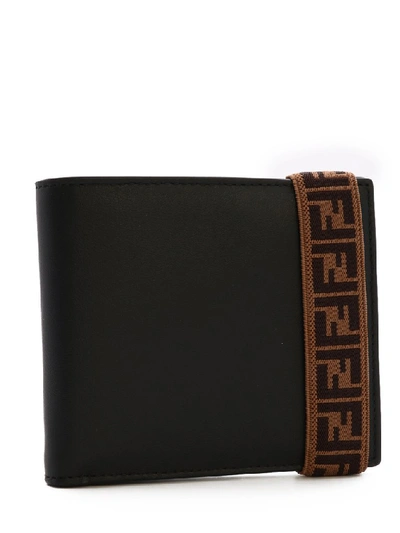 Shop Fendi Ff Logo Tape Wallet In Black