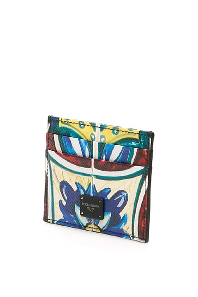 Shop Dolce & Gabbana Majolica Print Cardholder In Multi