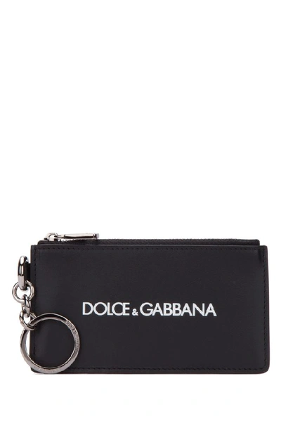 Shop Dolce & Gabbana Logo Print Cardholder In Black