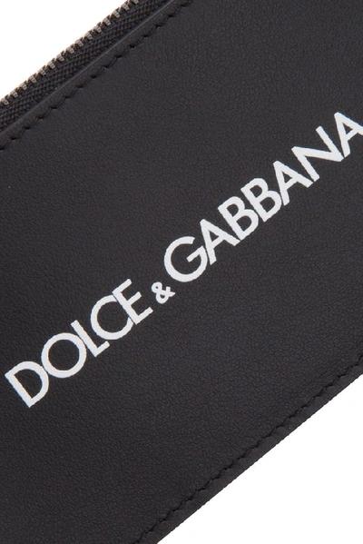 Shop Dolce & Gabbana Logo Print Cardholder In Black