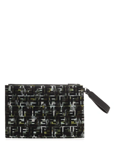 Shop Fendi Ff Print Pouch In Multi