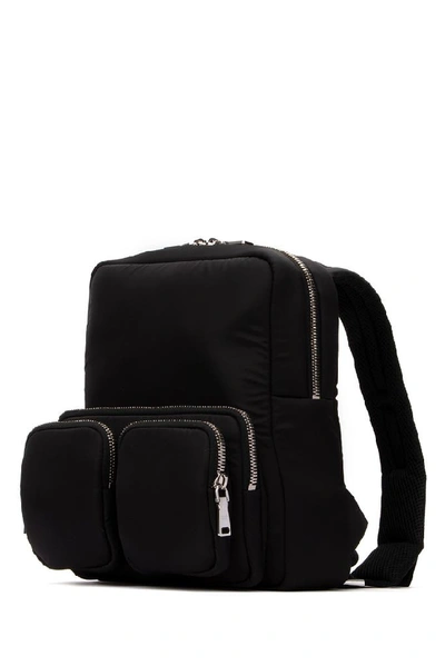 Shop Prada Logo Zip Pocketed Backpack In Black
