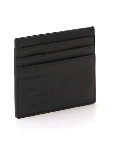 Shop Fendi Embossed Logo Cardholder In Black