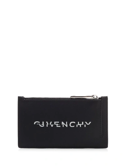 Shop Givenchy Split Logo Zipped Cardholder In Black