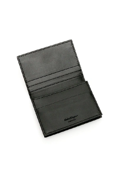 Shop Ferragamo Salvatore  Embossed Cardholder In Black