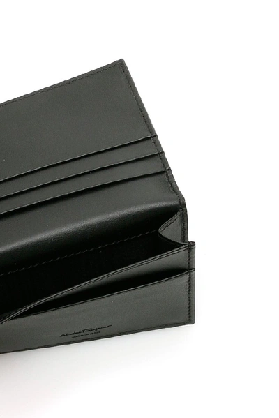 Shop Ferragamo Salvatore  Embossed Cardholder In Black