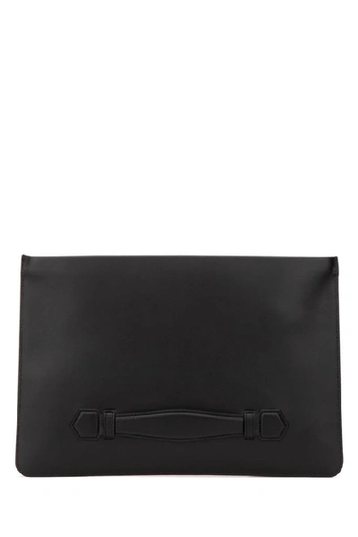 Shop Dolce & Gabbana Embossed Logo Clutch Bag In Black