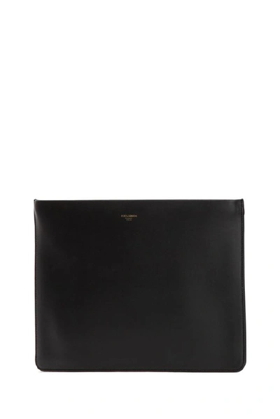 Shop Dolce & Gabbana Embossed Logo Clutch Bag In Black