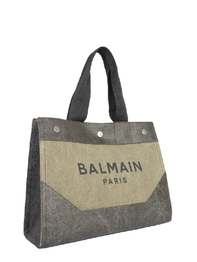 Shop Balmain Logo Tote Bag In Green