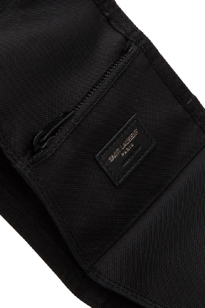 Shop Saint Laurent Logo Print Foldover Wallet In Black