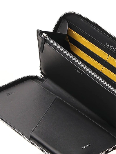 Shop Fendi Logo Stripe Zipped Wallet In Multi