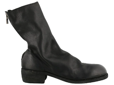 Shop Guidi Back Zip Mid Boots In Black