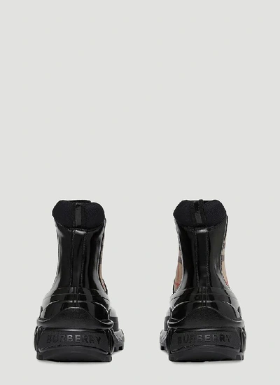 Shop Burberry Vintage Check Detail Chelsea Boots In Black