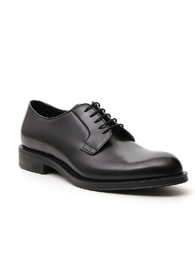 Shop Prada Derby Shoes In Black