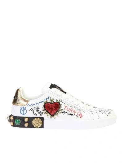 Shop Dolce & Gabbana Embellished Low Top Sneakers In Multi